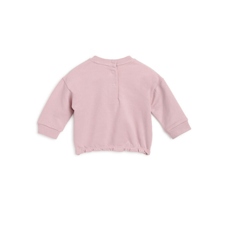 Girls Medium Pink Solid Sweatshirt with Long Pants image number null
